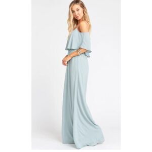 Show Me Your Mumu Silver Sage Caitlin Ruffle Maxi Dress Women's Size Small NWOT